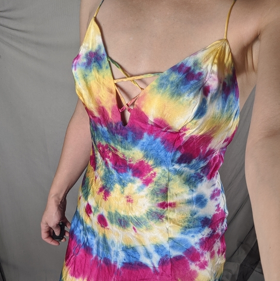 Tie dye silk slip dress Victoria's secret small - Picture 3 of 7